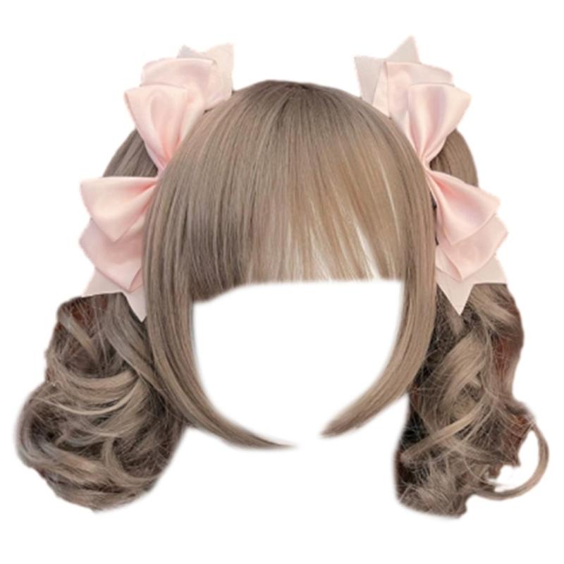 

1 Pair 3D Hair Clip with Heart Ribbon Bowknot Hairpin Cosplay Fashionable Hair Accessories Perfect for Various Event