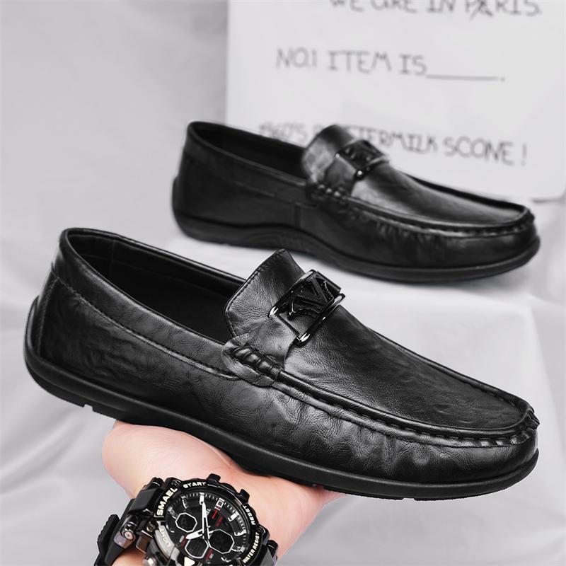 Fashion Male Comfortable Loafers Men Wedding Dress Shoes Men Slip on Driving Shoes Leather Fashion Business Shoes Men Luxury Brand Flats