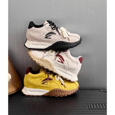 Leather Forrest Gump Shoes Women's American Retro 7cm Inner Height Increase Women's Shoes High Value Spring and Autumn Small Size Sports Dad Shoe