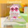 Circle Swimming Animal Cartoon Keychain Rabbit Frog Wearing Design Sunglasses