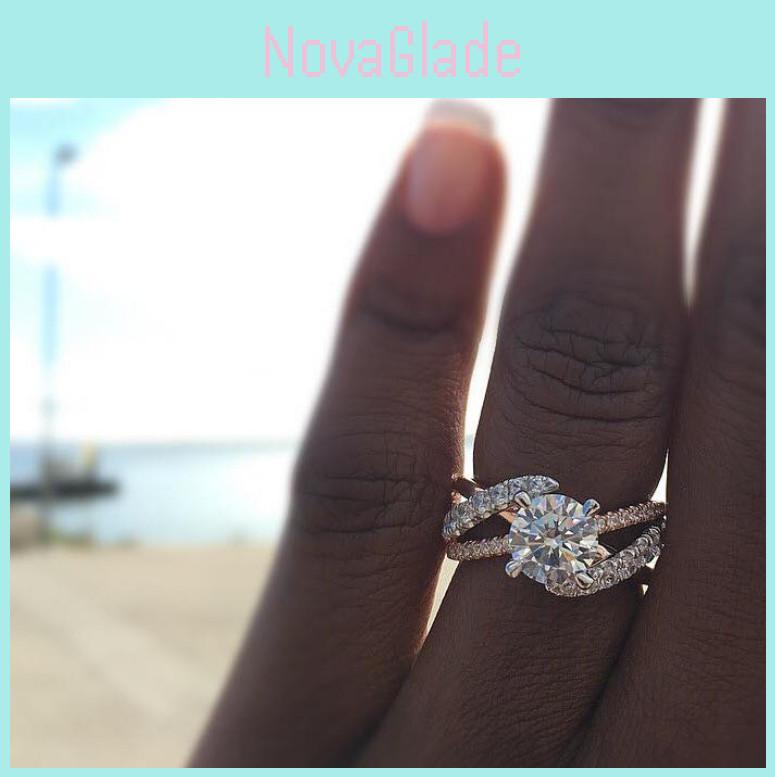 Exquisite Rose Gold Zirconia Ring For Women European And American Style Jewelry
