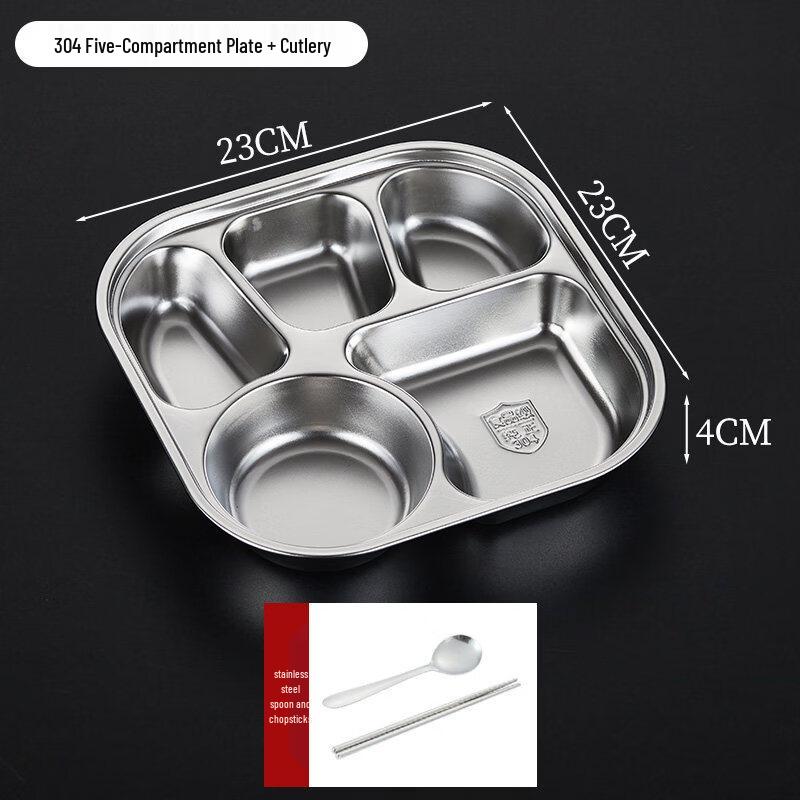 Xihe 304 Stainless Steel Divided Food Tray