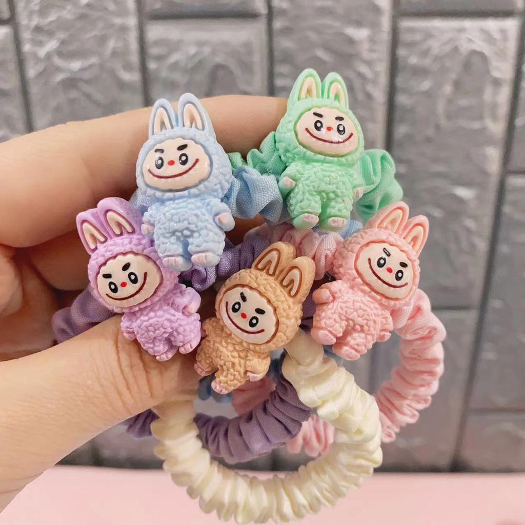 5 Buc. Desene Animate Labubu Elastice de Păr Drăguțe Anime Labubu Femei Cerc Elastic de Păr Accesorii de Păr Coadă de Cal Kawaii Fete Cadouri de Sărbători