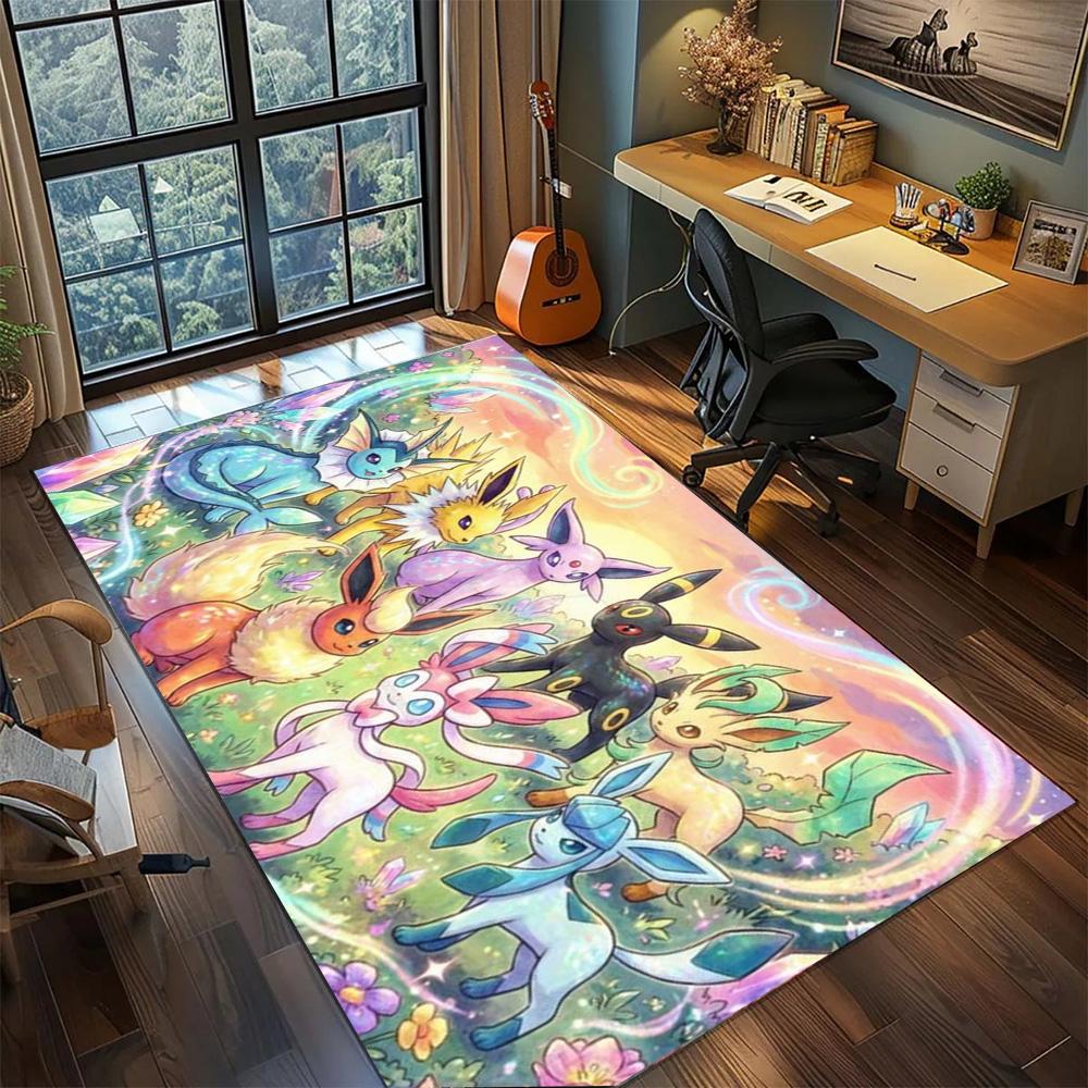 Pokemon Large Household Gamer Room Rug, Non Slip Washable Carpet Floor Mat Bedroom Decoration.-TING 60x90cm