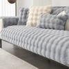 Bubble Rabbit Long Hair Plush Sofa Mat Winter Thickened Simple Anti Slip Cushion Sofa Backrest Towel Wholesale L Seat Cover