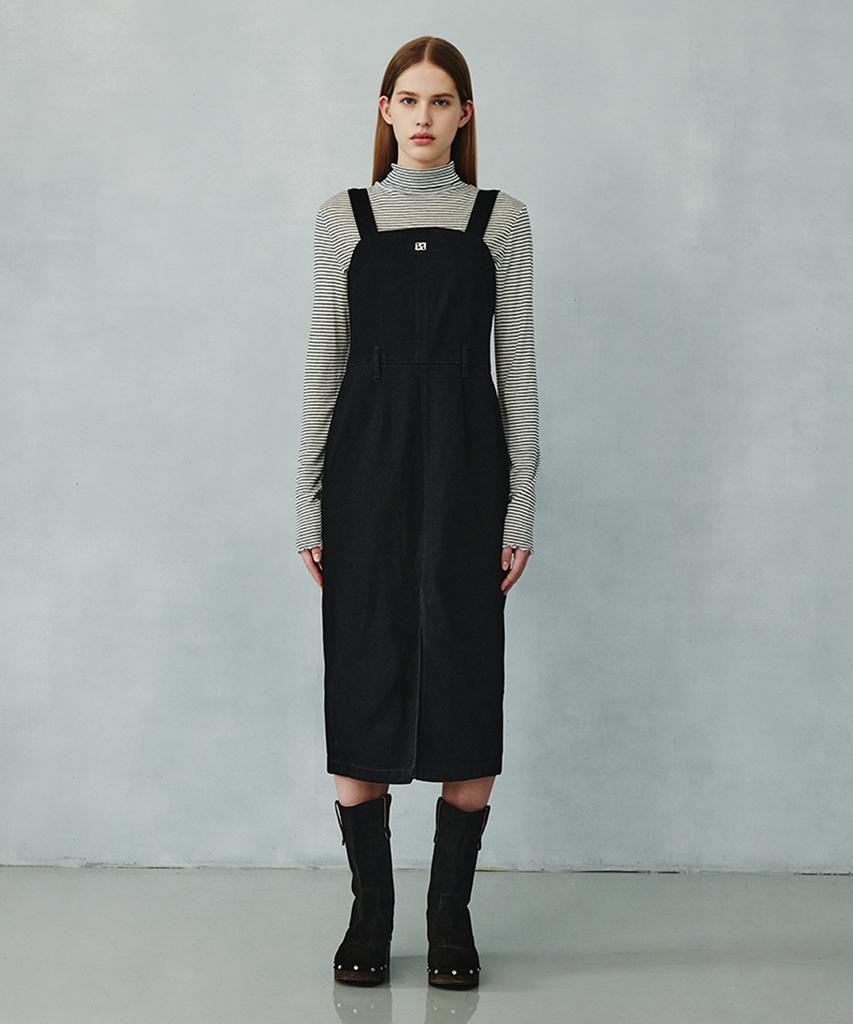 Plack Woman Denim Dress M56 Black