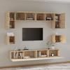 8 Piece TV Cabinet Set In Sonoma Oak Effect Engineered Wood