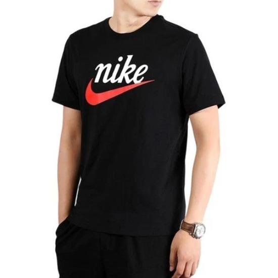 Nike Men's Black Crew Neck Logo Pullover Breathable Short-Sleeve T-Shirt BV7679-010