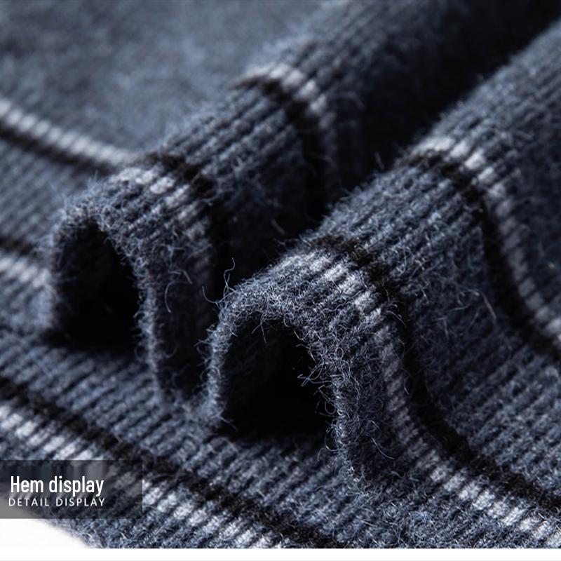 Hodo Men's Fleece-Lined Wool-Blend Knit Sweater