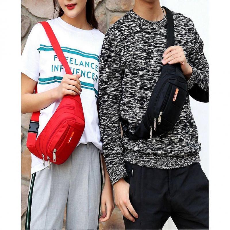 Unisex Outdoor Sports Waist Bag Waterproof Crossbody Pack Storage Bag Pouch Purple