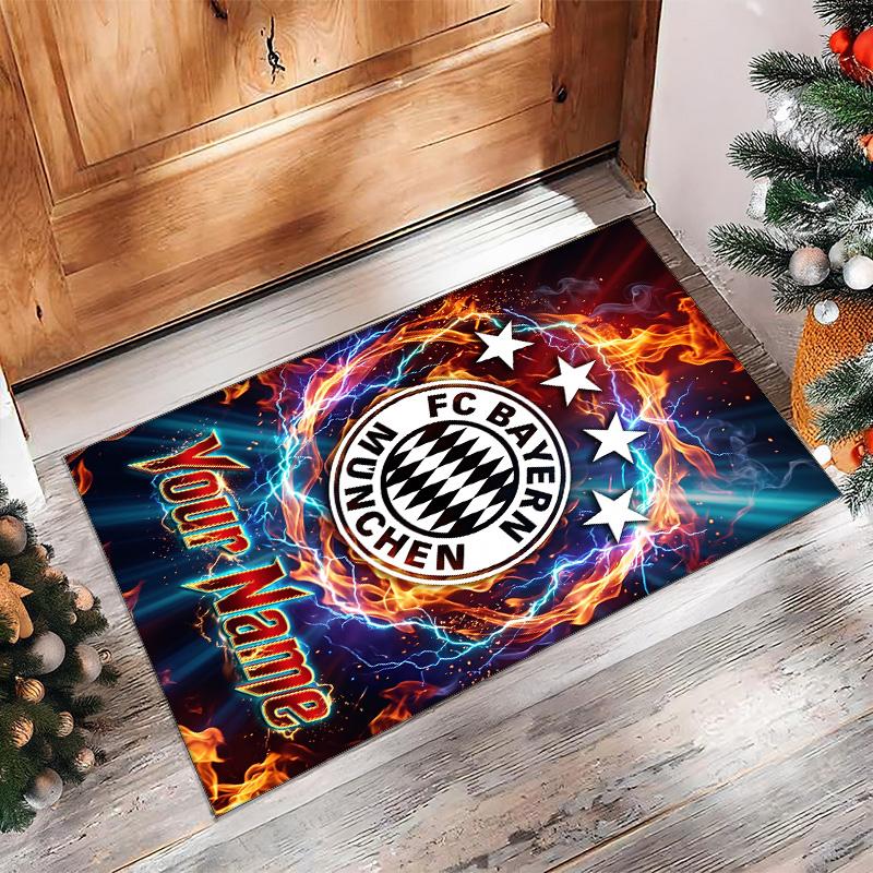 Bayern Munich Printed Crystal Velvet Rug Non‑Slip Crystal Velvet Carpet For Sofa Bedroom Indoor Home Decoration