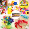 Colorful Craft Kit for Kids DIY Toys Puzzle Handicraft Toys Variety Craft Supplies Set Twisting Rod Plush Ball Button TMZ