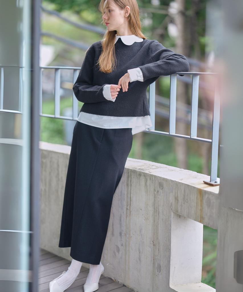 Okuka Classic Wool Skirt_Black