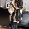 Korean version of large-capacity women's shoulder bag women's 2025 new simple vertical striped casual tote bag fashion handbag
