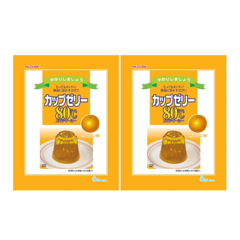 

ina food Kantenpapa Cup jelly 80℃ orange flavor (100g x 5 bags) 2 bags set jelly base