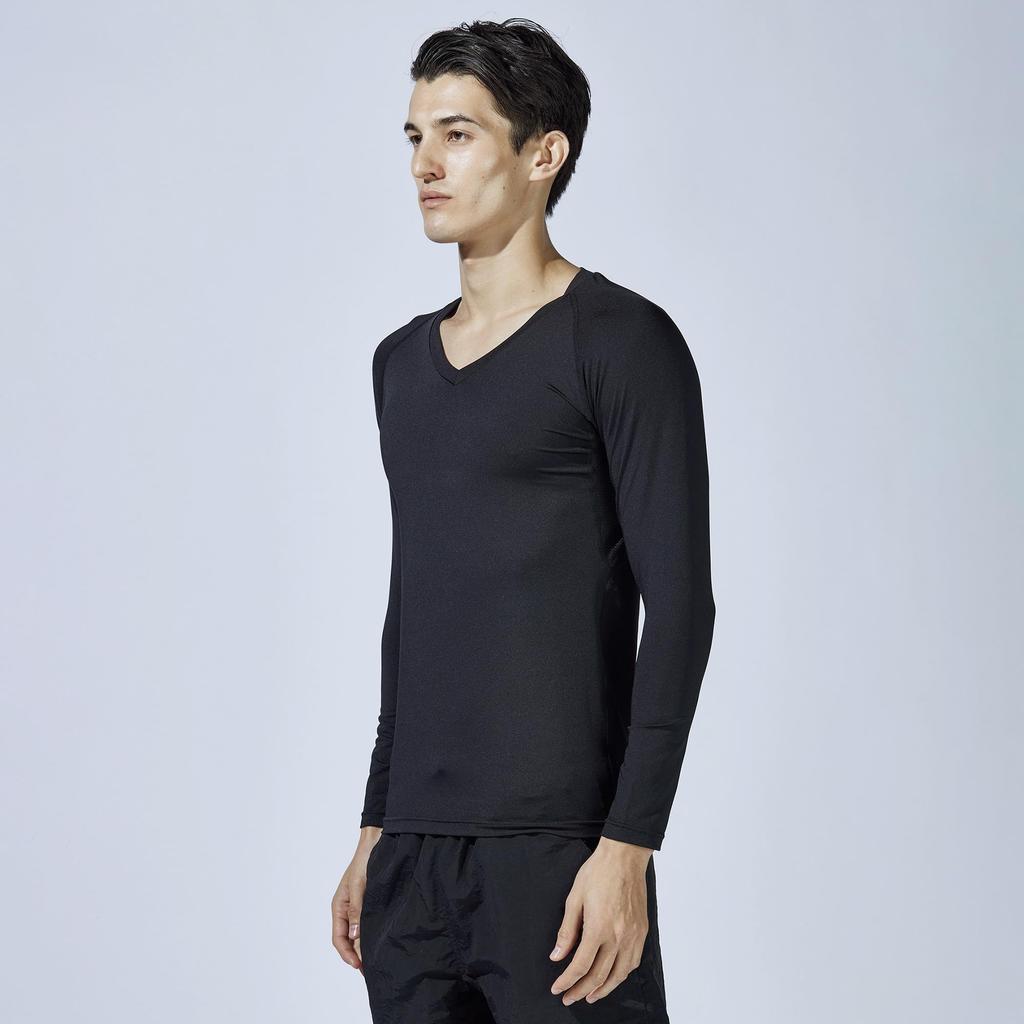 Otafuku Gloves Summer Long Sleeve UV Size LL Men's Innerwear, V-Neck [Cooling, Sweat-Wicking, Quick-Drying, Deodorizing, Protection, Compression]