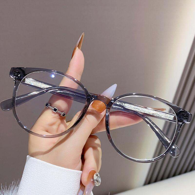 Classic Transparent Computer Glasses Frame  Anti Blue Light Blocking Glasses Optical Round Reading Eyeglassespoints 0To +6.0