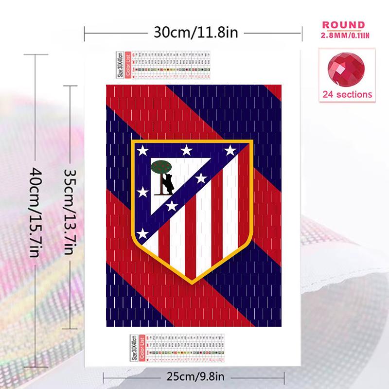 Atletico Madrid Football Club 100% Round Full Drill 5D DIY Diamond Painting Embroidery Cross Stitch Rhinestone Decor