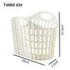 Foldable Plastic Laundry Basket for Clothes and Toys - Hollowed-Out Design for Bathroom Storage