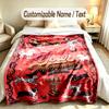 Dog Theme Custom Blanket Personalized Name & Text Customized Soft Warm Throw Blanket Home Decor