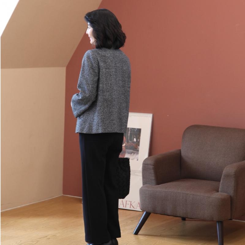 Shiz Madam Suit Jacket For 50s Mother Round Collar J31762