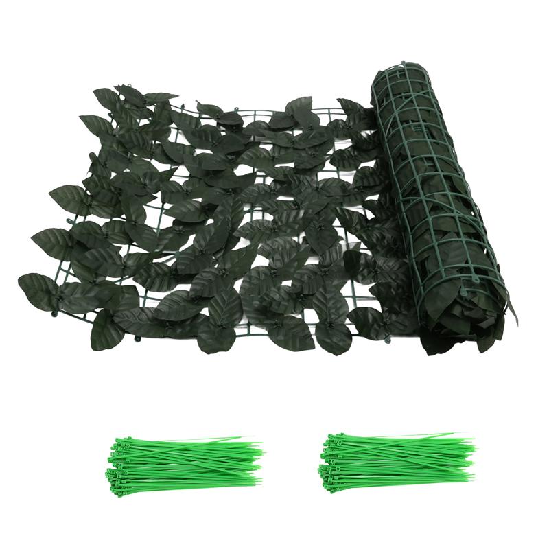 Fence Wall Decoration Artificial Green Leaves Can Stretch Privacy Fence Screen Plant Leaves, Suitable For Home, Garden