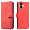 For iPhone 16 Plus Case BINFEN COLOR BF35 Geometry Imprinted Leather Phone Cover RFID Blocking Wallet Stand