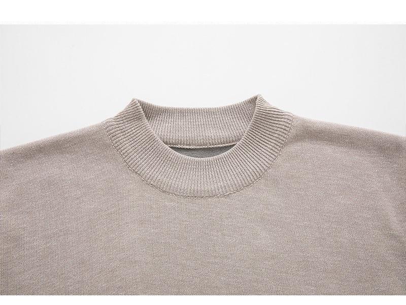 Men's Slim Fit Half-Turtleneck Sweater - Fashionable Solid Color Knit