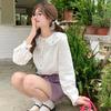 Japanese Cute Doll Collar Lace Lace Jk Shirt Female Spring and Summer Retro Long Sleeve Blouse