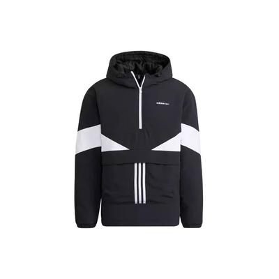 Neo Color Block Loose Long Sleeve Hooded Jacket Men Jackets Black White H45244