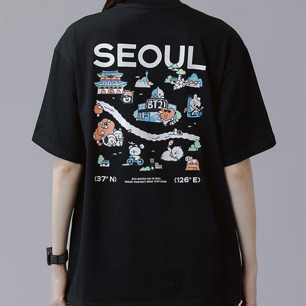 BT21 Seoul Edition Short Sleeve T-Shirt VER.1 Black M
