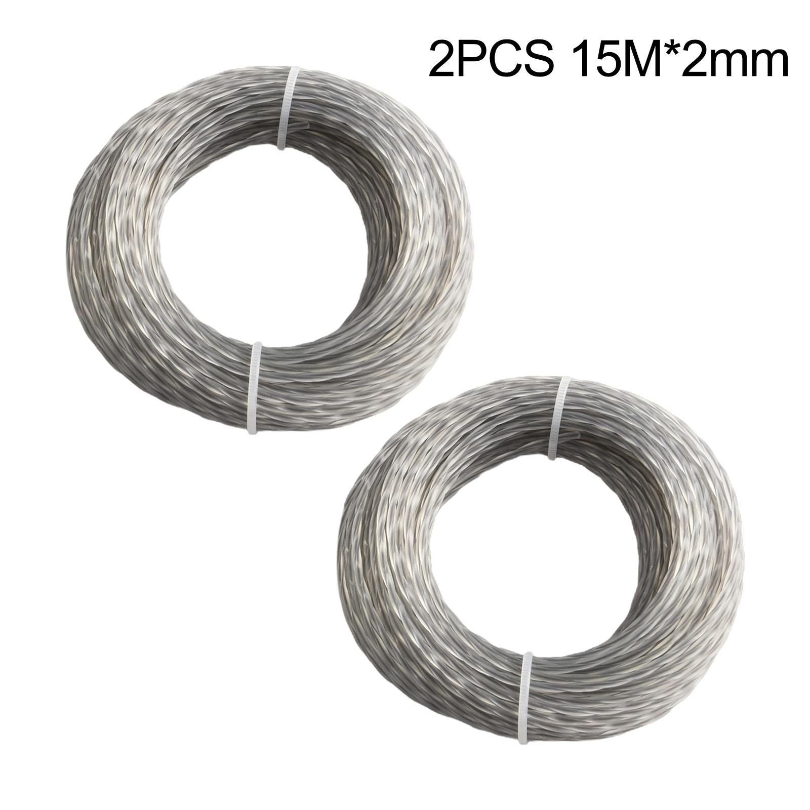 

Core Reinforced Nylon Grass Trimmer Line Spool 2.0–3.0mm X 15m, 2 Rolls Replacement For Electric Trimmers Replacement