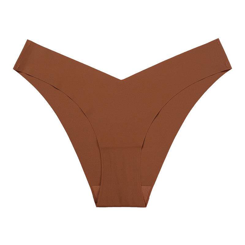 Jednodílné bezešvé spodní prádlo s nízkým pasem a plus size pro dámy, z ledového hedvábí, s tenkým bavlněným klínem, prodyšné, sportovní fitness kalhotky