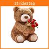 Teddy Cute Bear Plush Doll With Embracing Rose Decorations For Gift Holiday