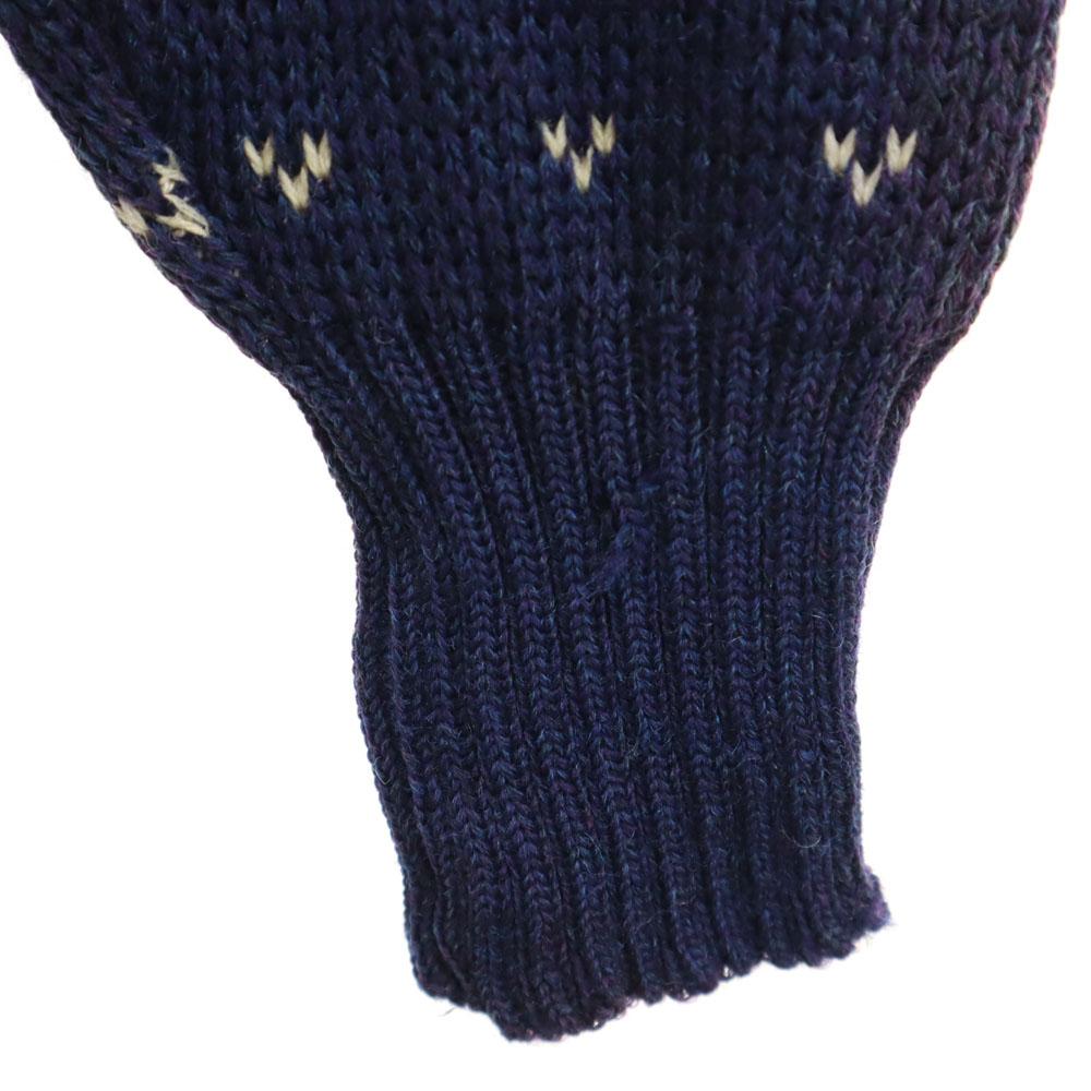 Billy Buck 70s 80s Vintage Nordic Pattern Long Sleeve Sweater M Navy Knit Women Used