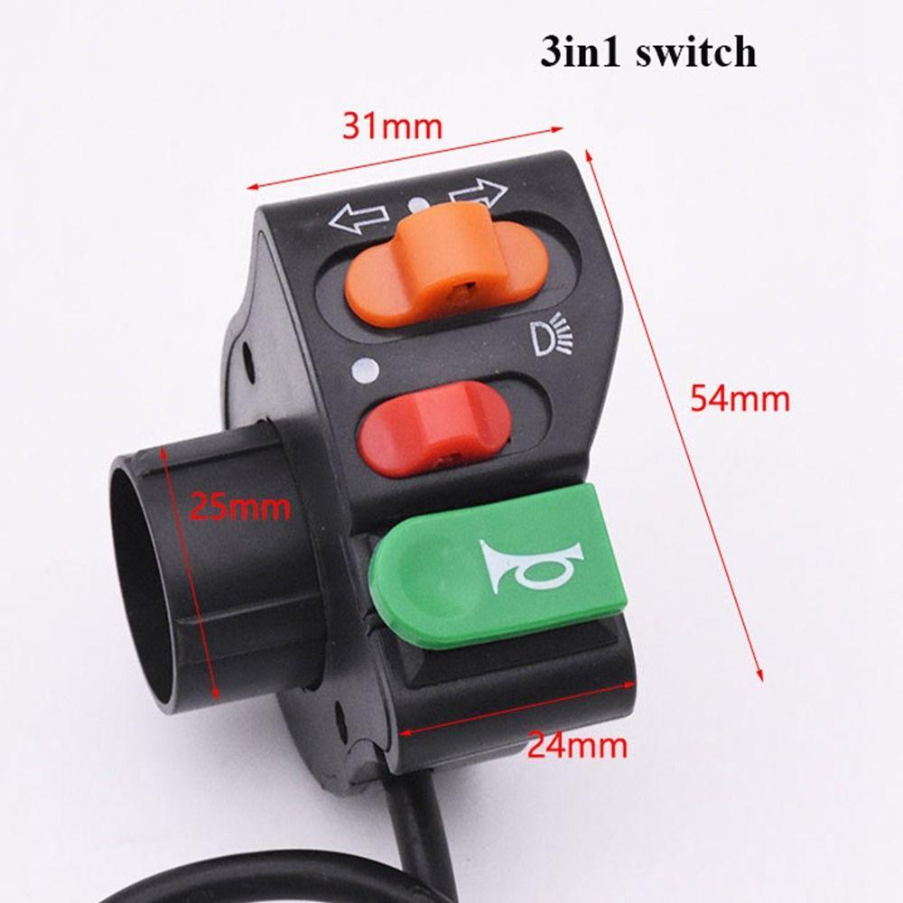 Black Tricycle Button Horn Plastic Turn Signal Switch Electric Vehicle Accessories