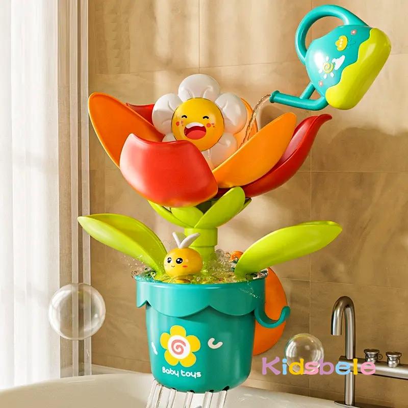 Baby Badespielzeug Sonnenblume Treffen Wasser Blüte Duschspielzeug Beliebtes Spritzendes Wasser Blume Badezimmer Spielzeug Mit Saugnapf Sommer Spielzeug