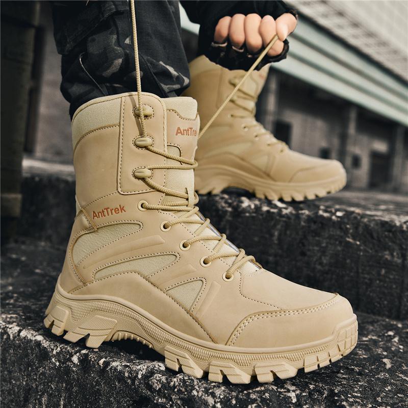 Men Tactical Boot Ankle Desert Military Hunting Hiking Shoes Safety Unisex Lace Up Outdoor Army Brand Motorcycle Climbing Shoes