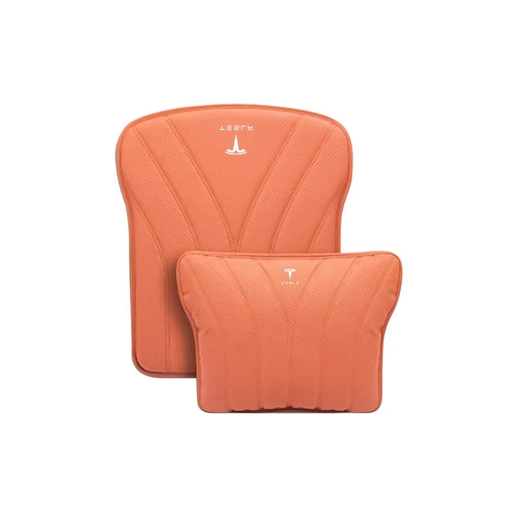 Car Sticker 2025 Hot Car Seat Pillows Lumbar Backrest Cushion Leather Seat Pads for Tesla Model 3 Y S X Roadster Juguete SpaceX