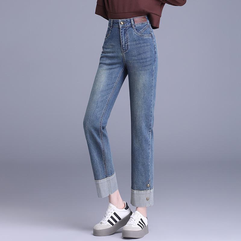 

Women s High Waist Slim Fit Retro Jeans - Spring/Autumn Stretch Narrow & Straight Petite Length 32