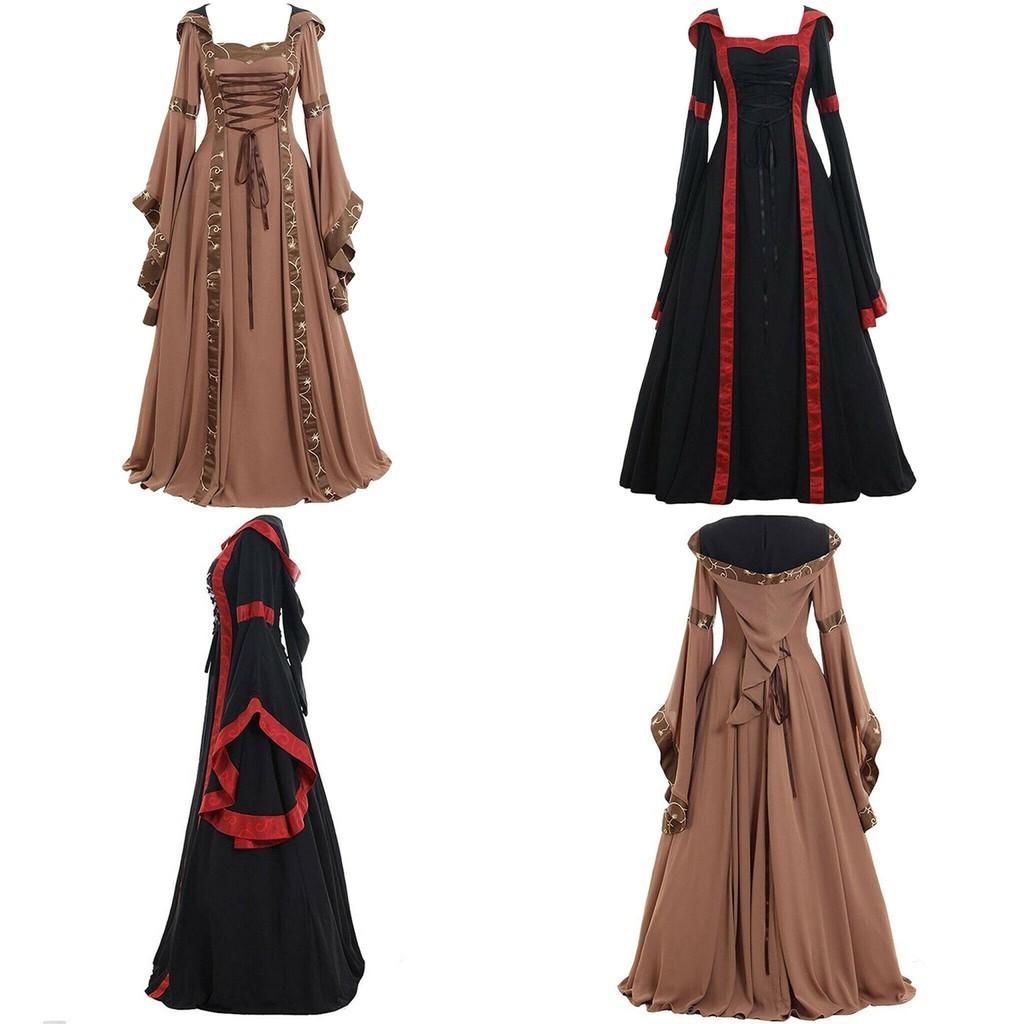 Gotycka Vintage Średniowieczna Sukienka Damska Na Renesansowy Cosplay Halloweenową Imprezę Kostiumową