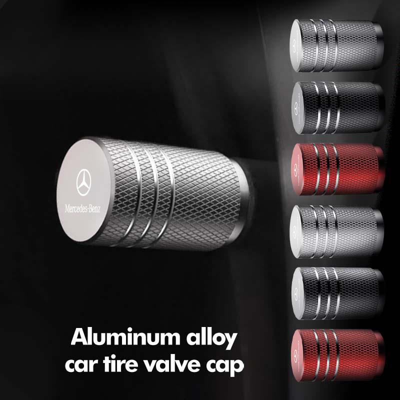 4pcs Car Wheel Tire Valve Cap Stem Case Cover Accessories For Mercedes Benz W202 W212 W126 W140 W168 W177 CLS GLE GLC GLS CLA