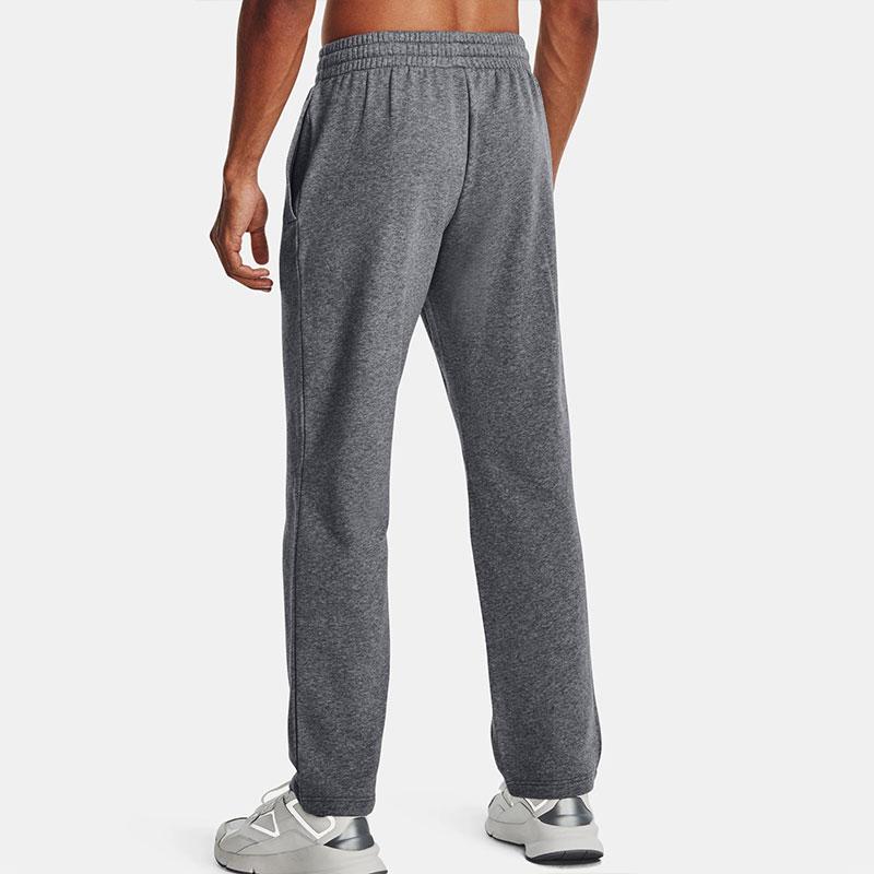 Under Armour Rival Fleece Joggers With Solid Color, Warm, Straight-Leg Men Bottoms Gray 1379868-012