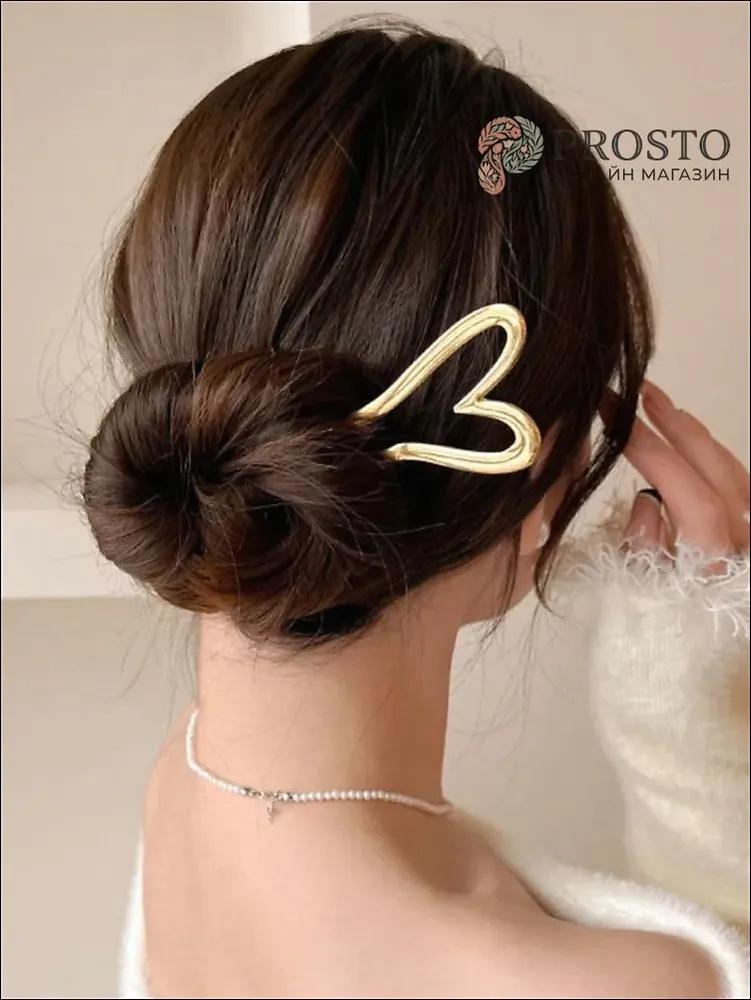 Elegant Metal Hairpin with Heart Shaped Design Traditional Style Hair Stick for Women Hair Accessories Hair Ornament for Updo Hairstyles