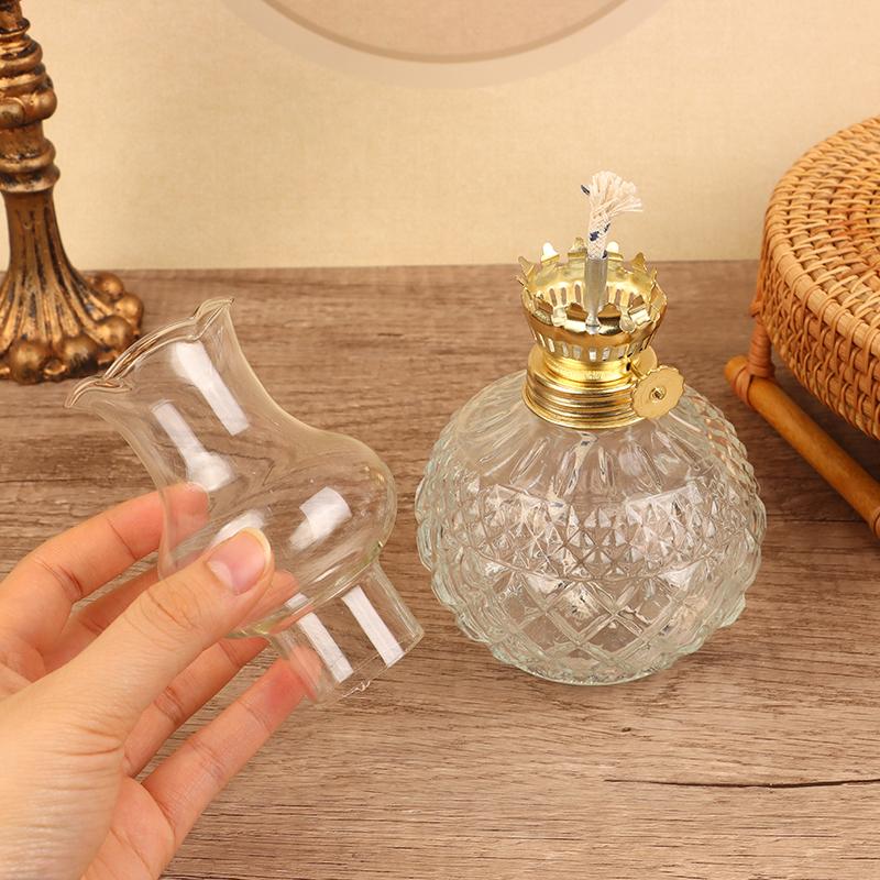 Retro Style Glass Oil Lamp Vintage Kerosene Lamp Antique Oil Lamps For Indoor Use Lamplight Tabletop Emergency Lighting Tool