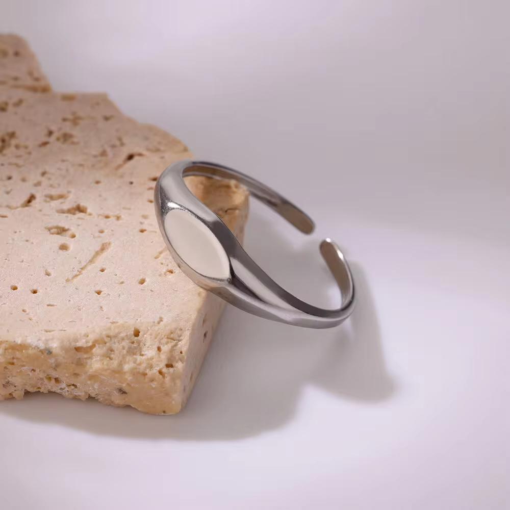 Minimalist Stainless Steel Open Ring For Women Men Geometric Adjustable Rings Fashion Gold Color Wedding Couples Jewelry Anillos