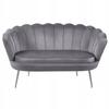 GRAY Velvet Upholstered Furnitex Art Deco Two-Seater Living Room Sofa