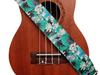 [MUSIC FIRST] Original design [Lotus] Soft nylon & genuine leather ukulele strap ukulele shoulder strap Includes one brand strap locker