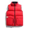 New Men's Stand-up Collar Double-sided Wear Thickened Down Cotton Vest Autumn and Winter Tide Youth Large-size Casual Wear