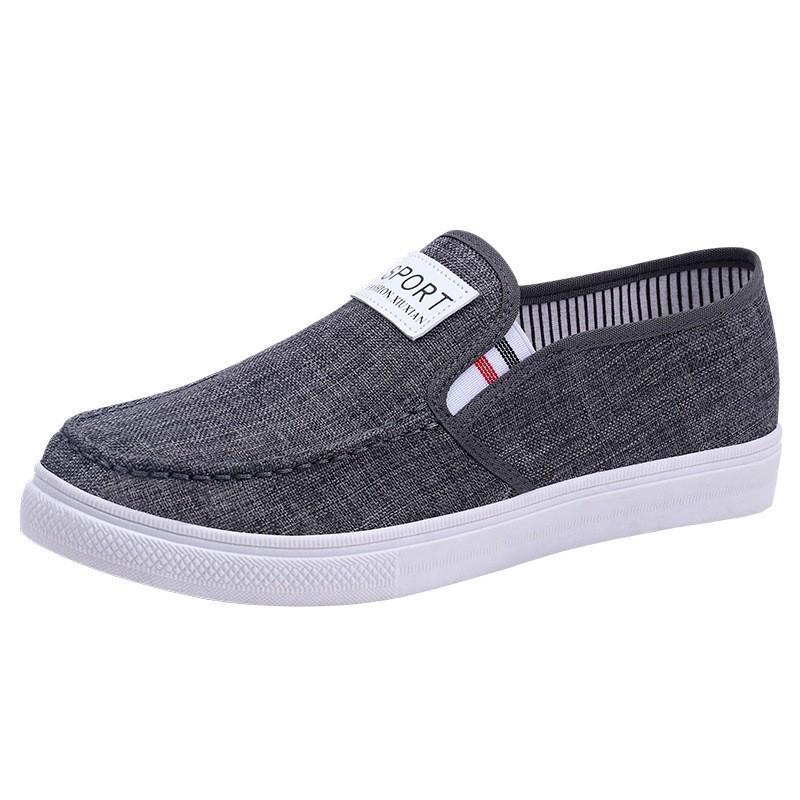 Men's Spring & Autumn Denim Slip-on Shoes - Casual, Comfortable Linen Canvas Board Shoes for Students